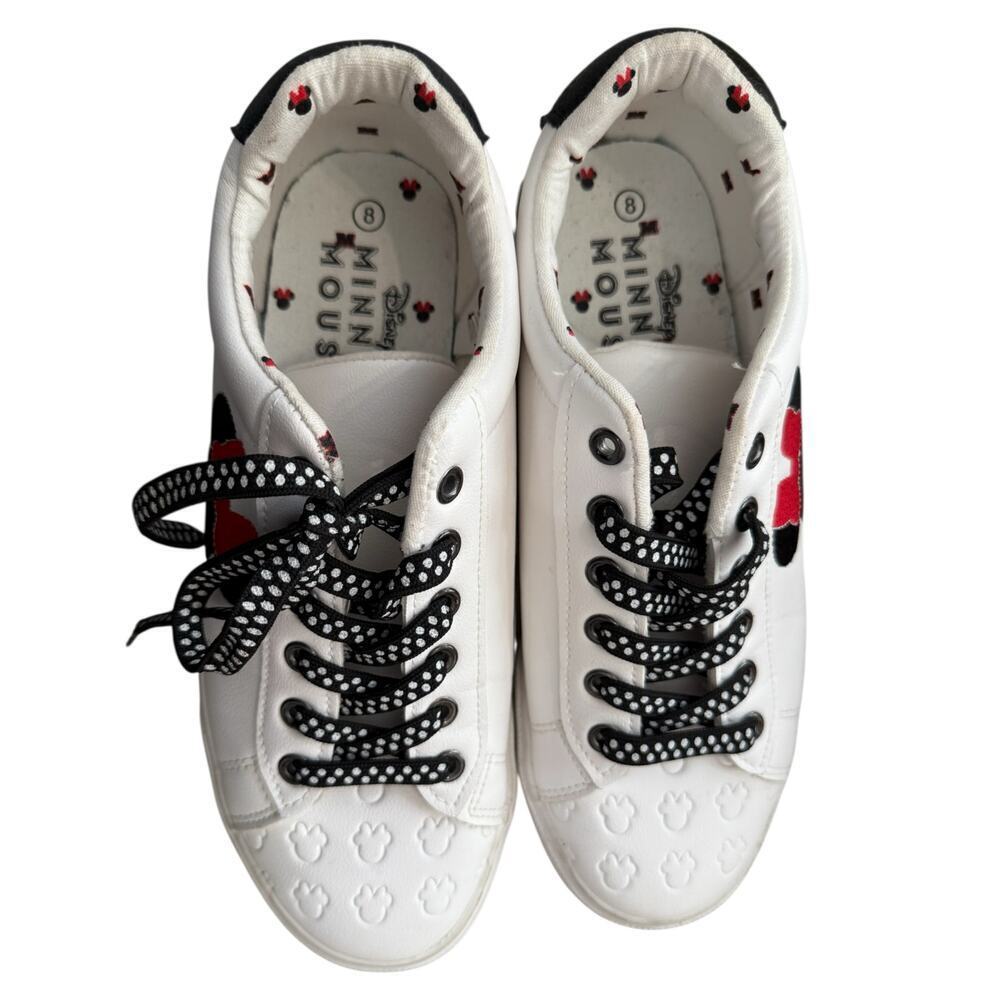 Ground Up Disney Minnie Mouse Sneakers White Black Polka Dot Size 8 - Picture 6 of 6